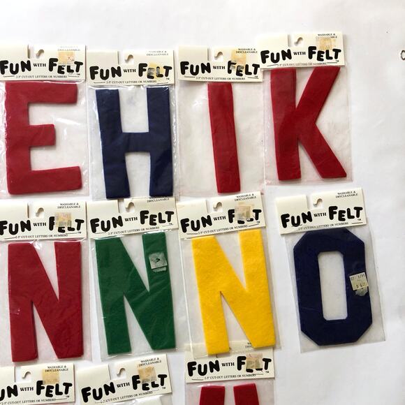 Felt Letters 19 2-packs 5 Inch Craft Sew On Patch Black Name Sports A D E H M T - Picture 4 of 10